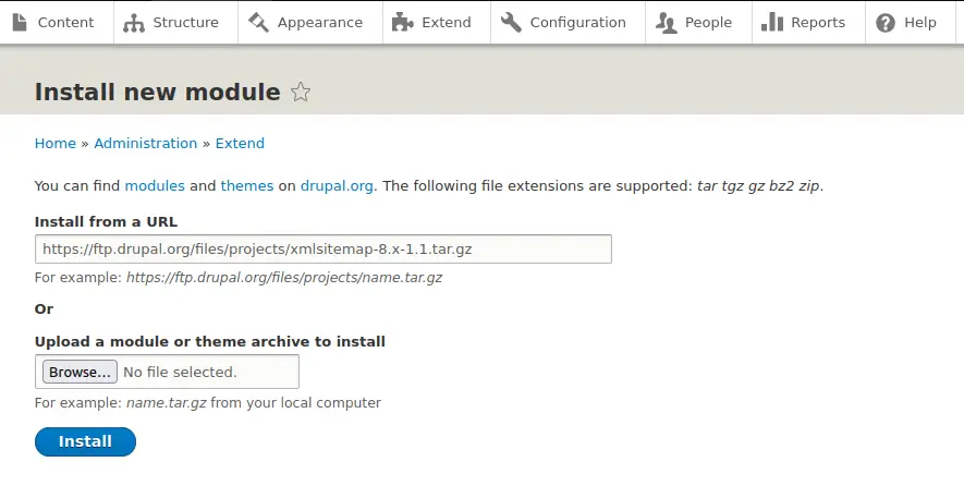 Sitemap.xml function on Drupal