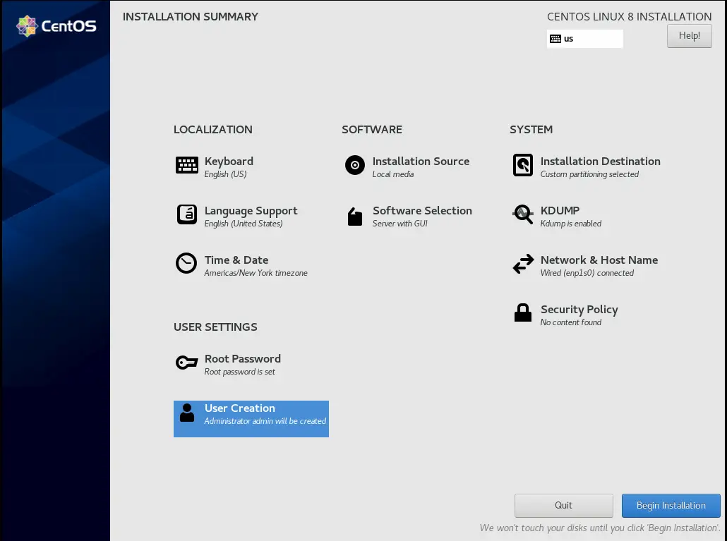 Finalizing the Installation process