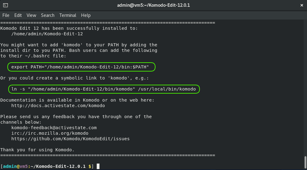 Install Komodo Editor on CentOS8 - Completed Installation Script