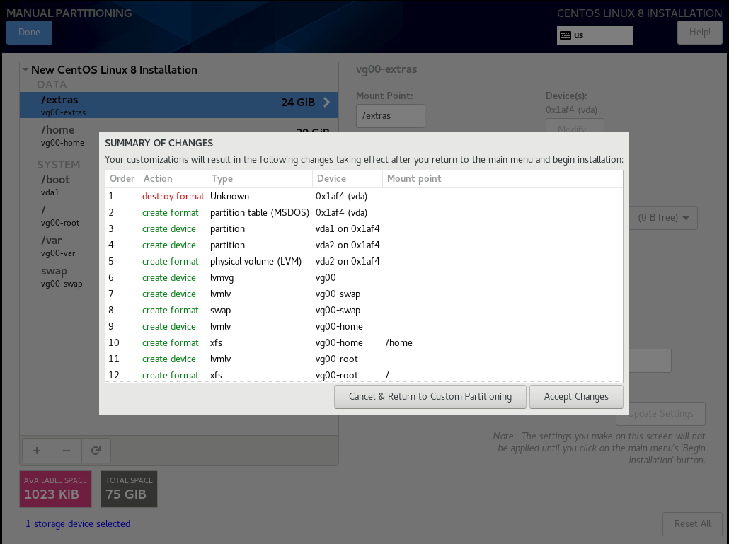 Accept Partition Changes