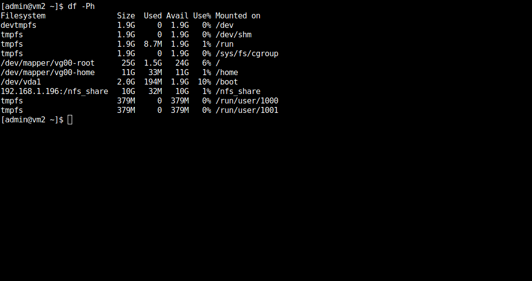 AutoFS in Linux - df output on client instance