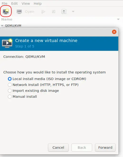Install CentOS8 on KVM - Create a new VM