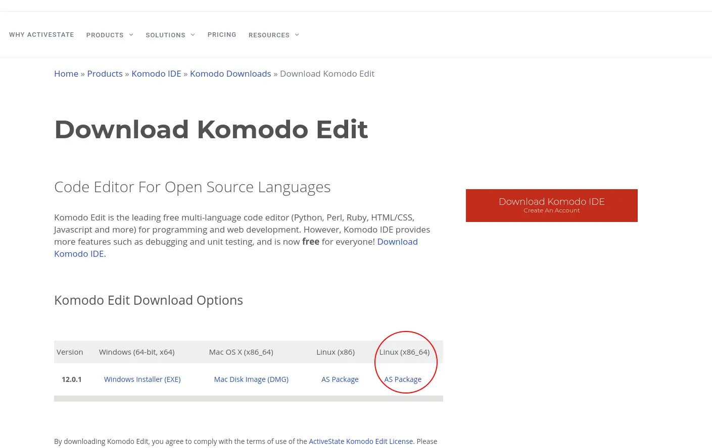 Install Komodo Editor on CentOS8