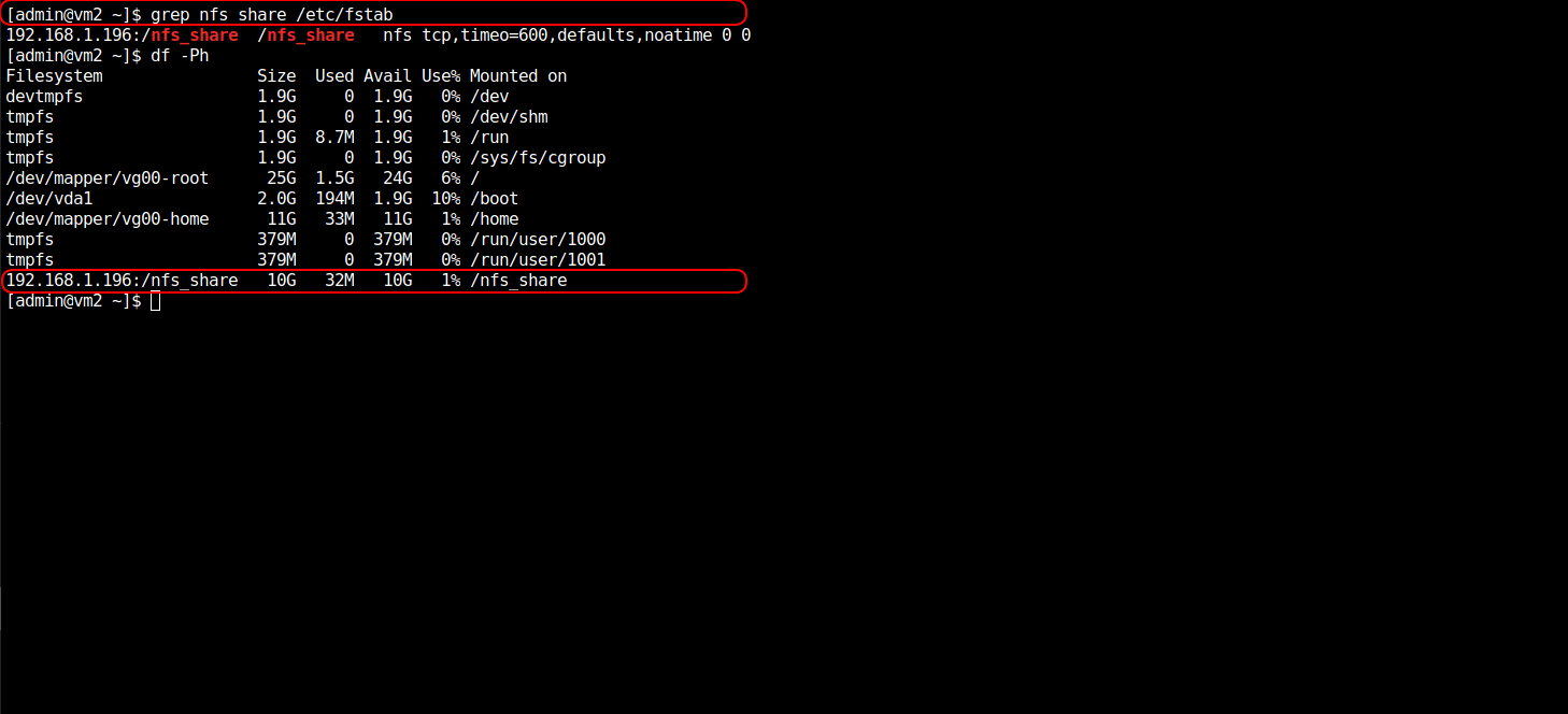 Persistent NFS shares