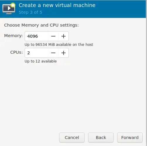 CPU and RAM settings - Ubuntu on KVM