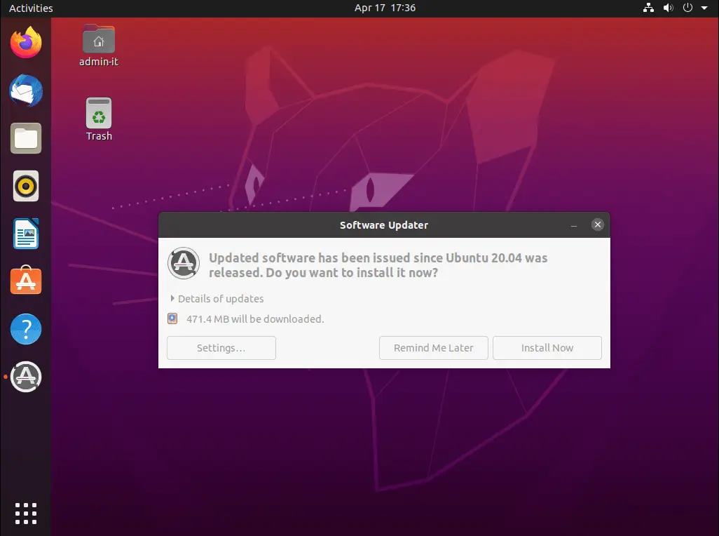 Install Ubuntu Desktop on KVM - Desktop Screen