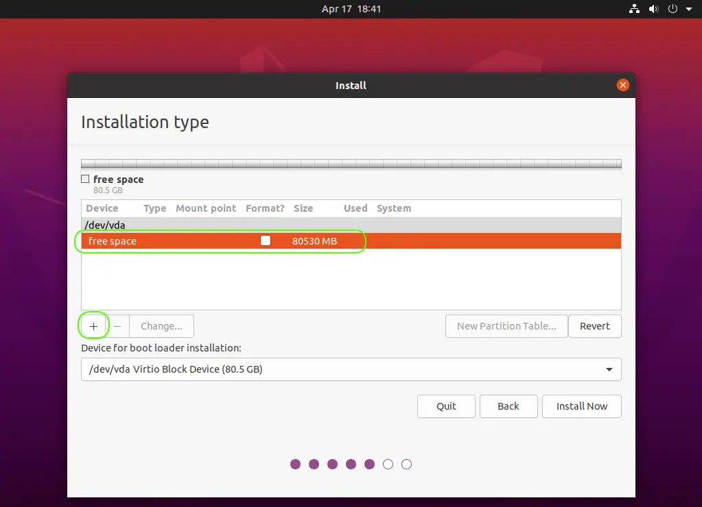 Create the root partition - Continued 2