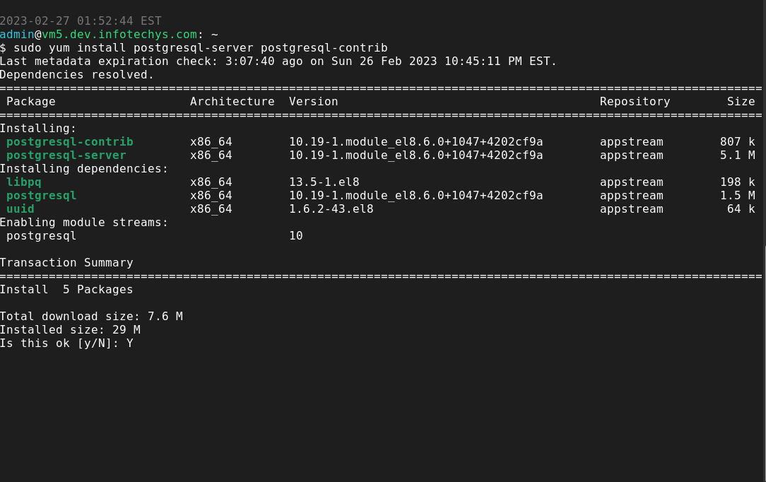 PostgreSQL on CentOS8