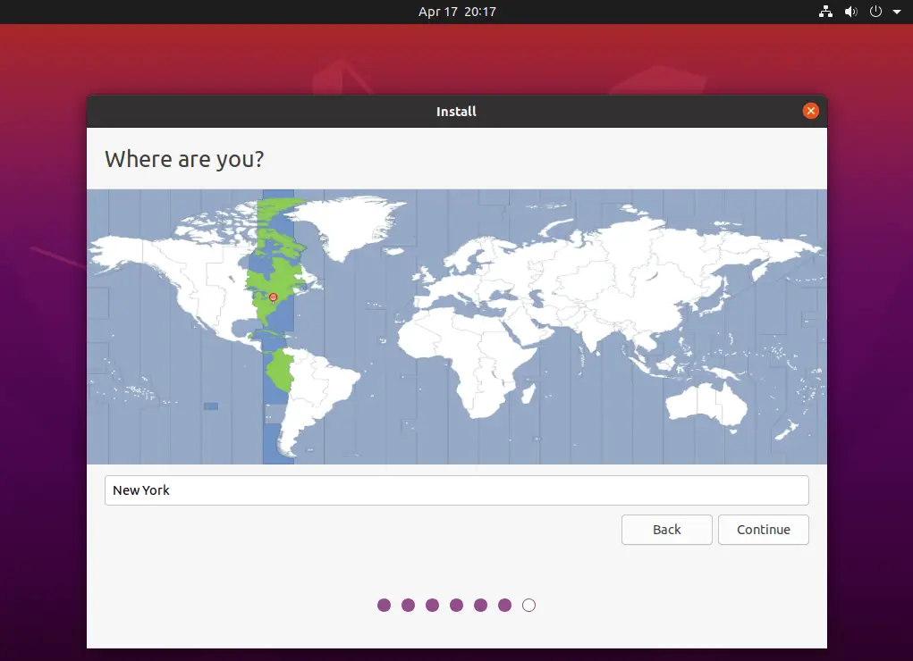 Install Ubuntu Desktop on KVM - Timezone settings