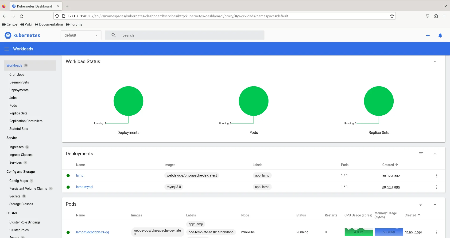 minikube dashboard