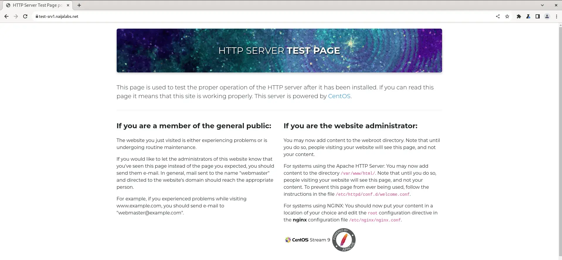 Secure HTTPS web page