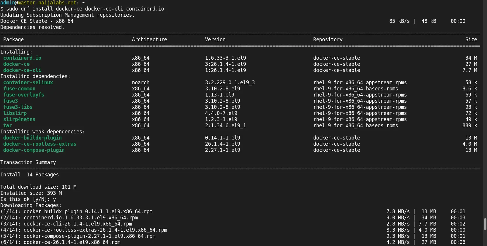 Docker Swarm on RHEL 9: Docker Installation