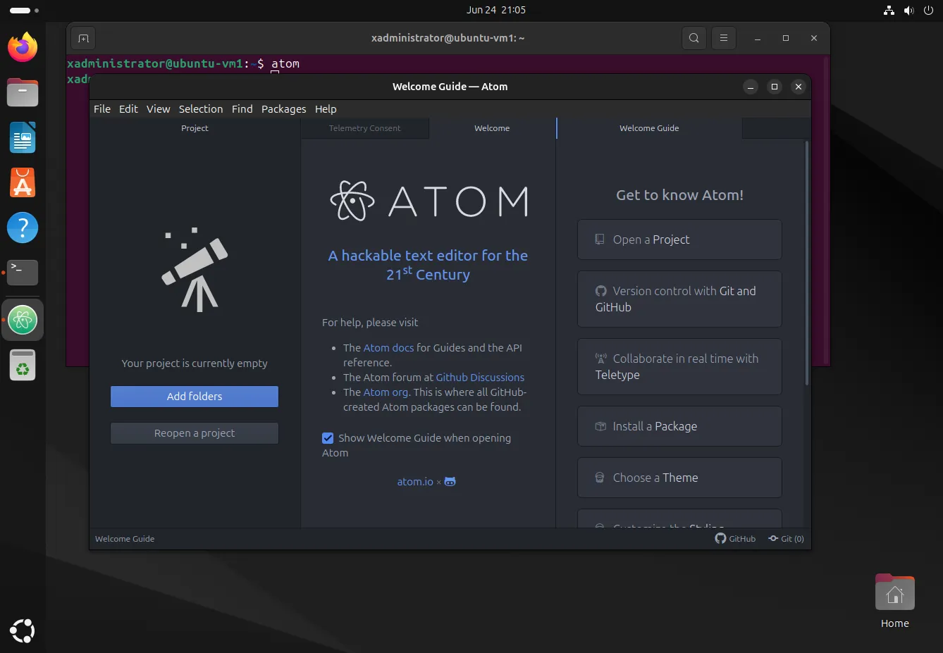 Install Atom on Ubuntu 24.04