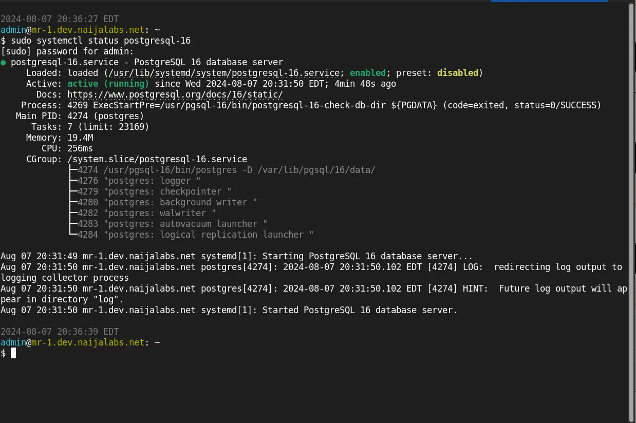 PostgreSQL database cluster using Pacemaker