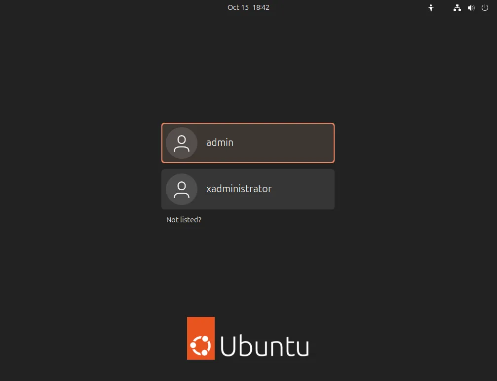 Ubuntu 24.04 Desktop Login Screen