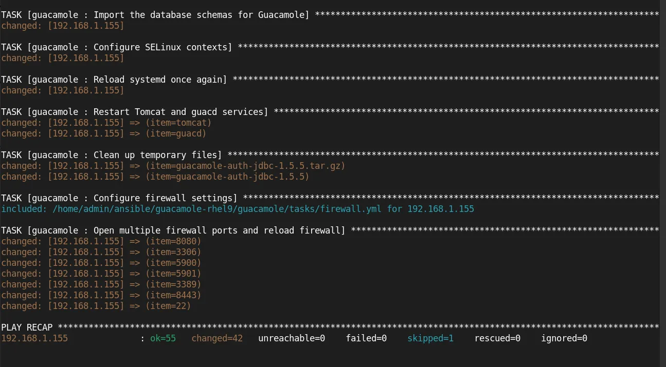 Install Apache Guacamole on RHEL 9 using Ansible