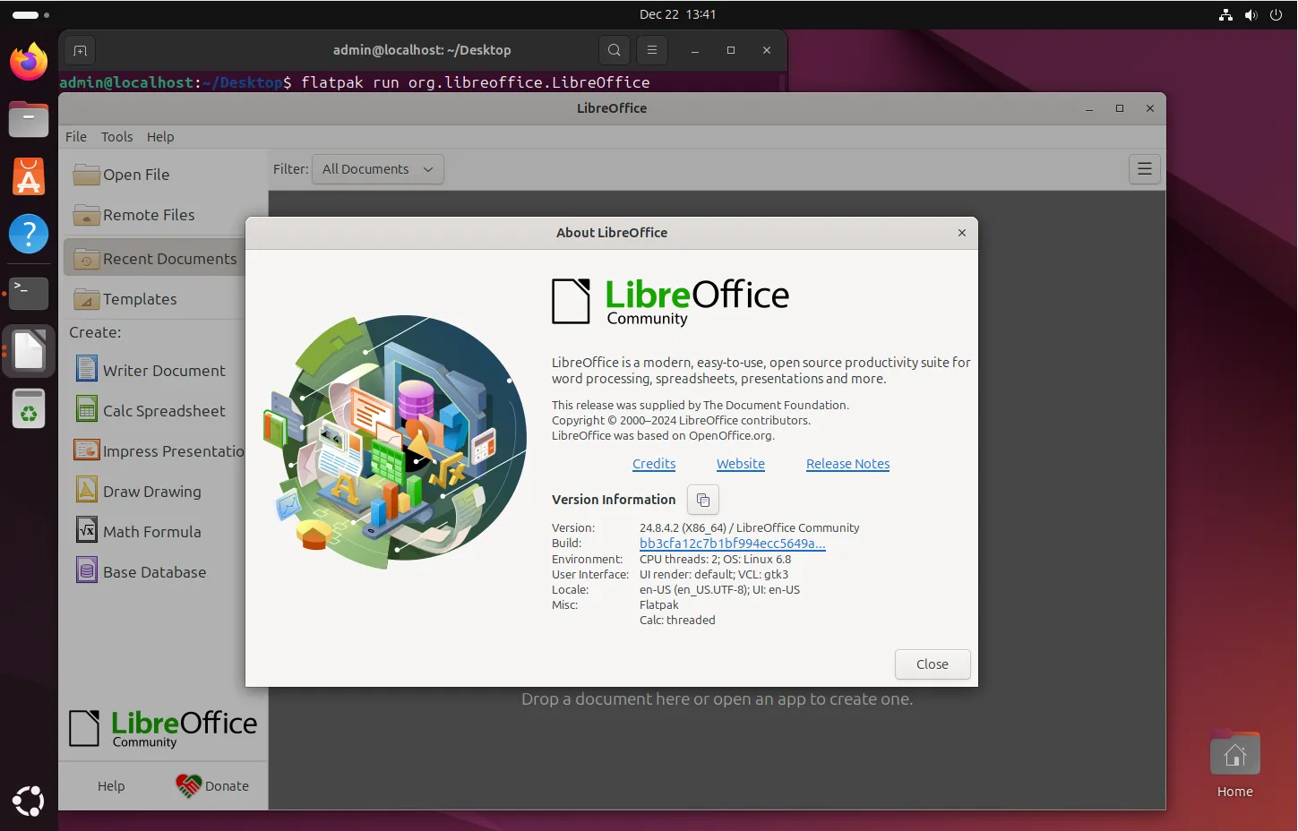 Flatpak Install Method: LibreOffice