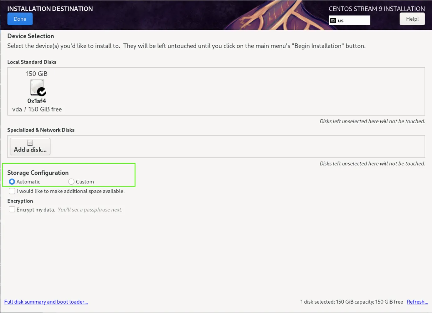 Automatic Vs. Manual Partition Page