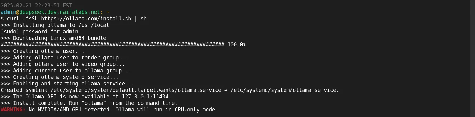 Install and configure DeepSeek on RHEL 9 | CentOS 9: DeepSeek -Ollama Install