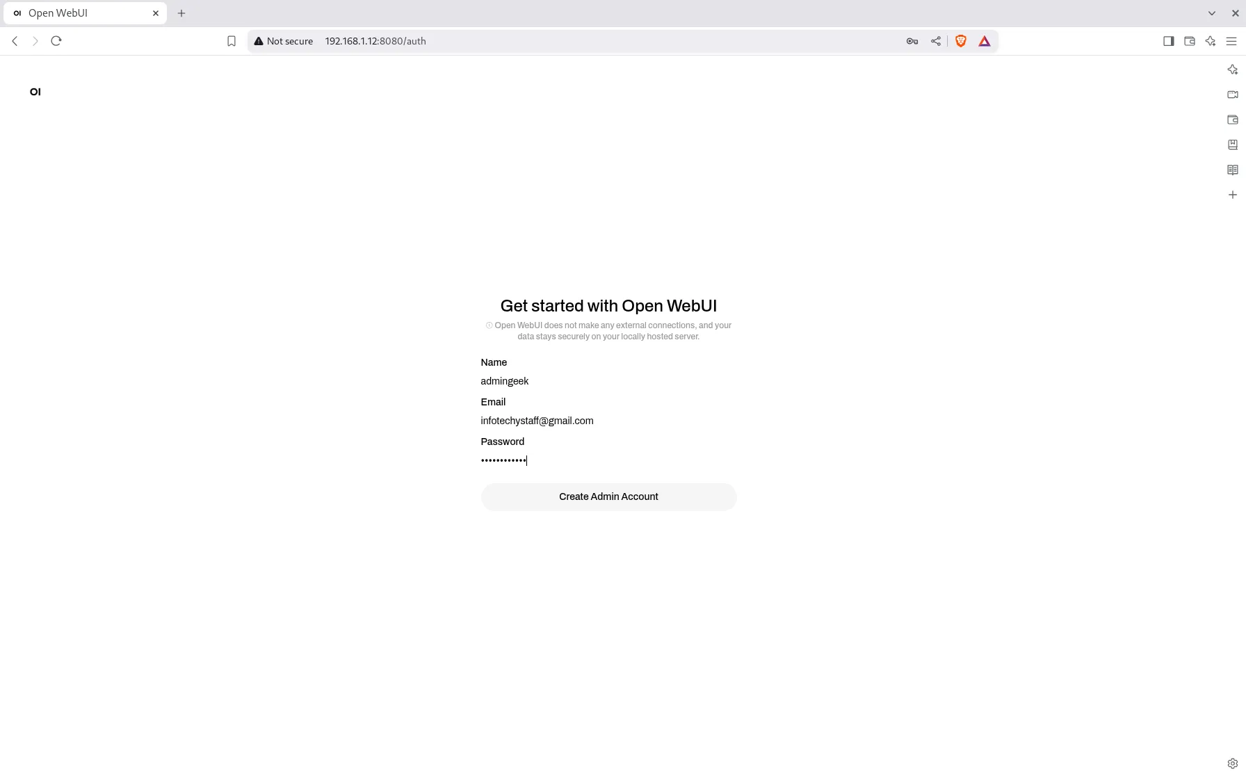 Open WebUI: Admin Account Creation